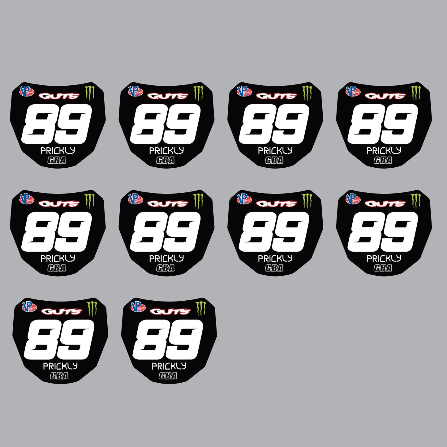 10 x mini ODI / Surron downhill race plate sticker decal classic