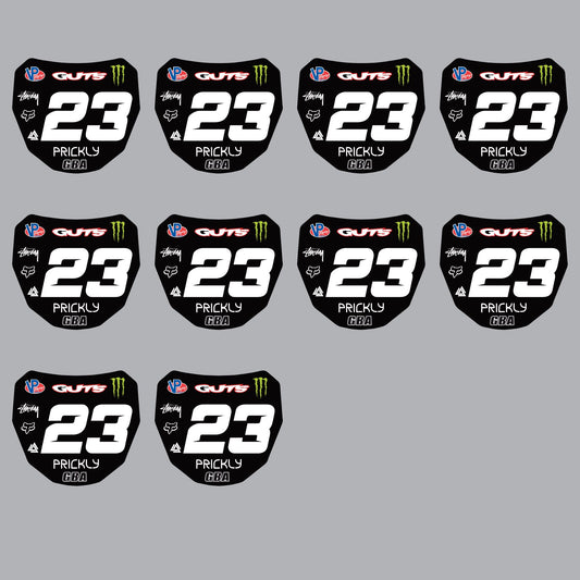 10 x mini ODI / Surron downhill race plate sticker decal classic left