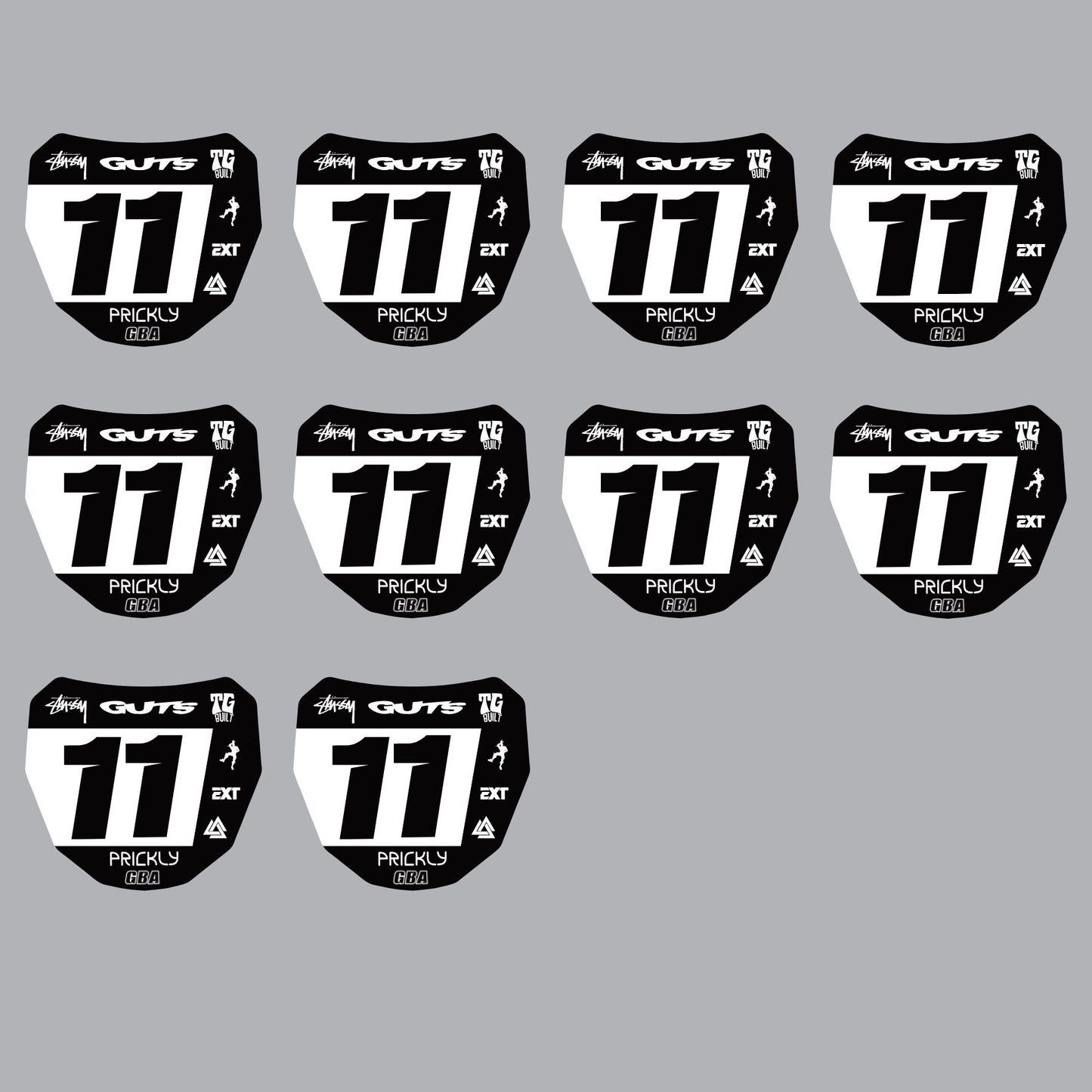 10 x mini ODI / Surron downhill race plate sticker decal box