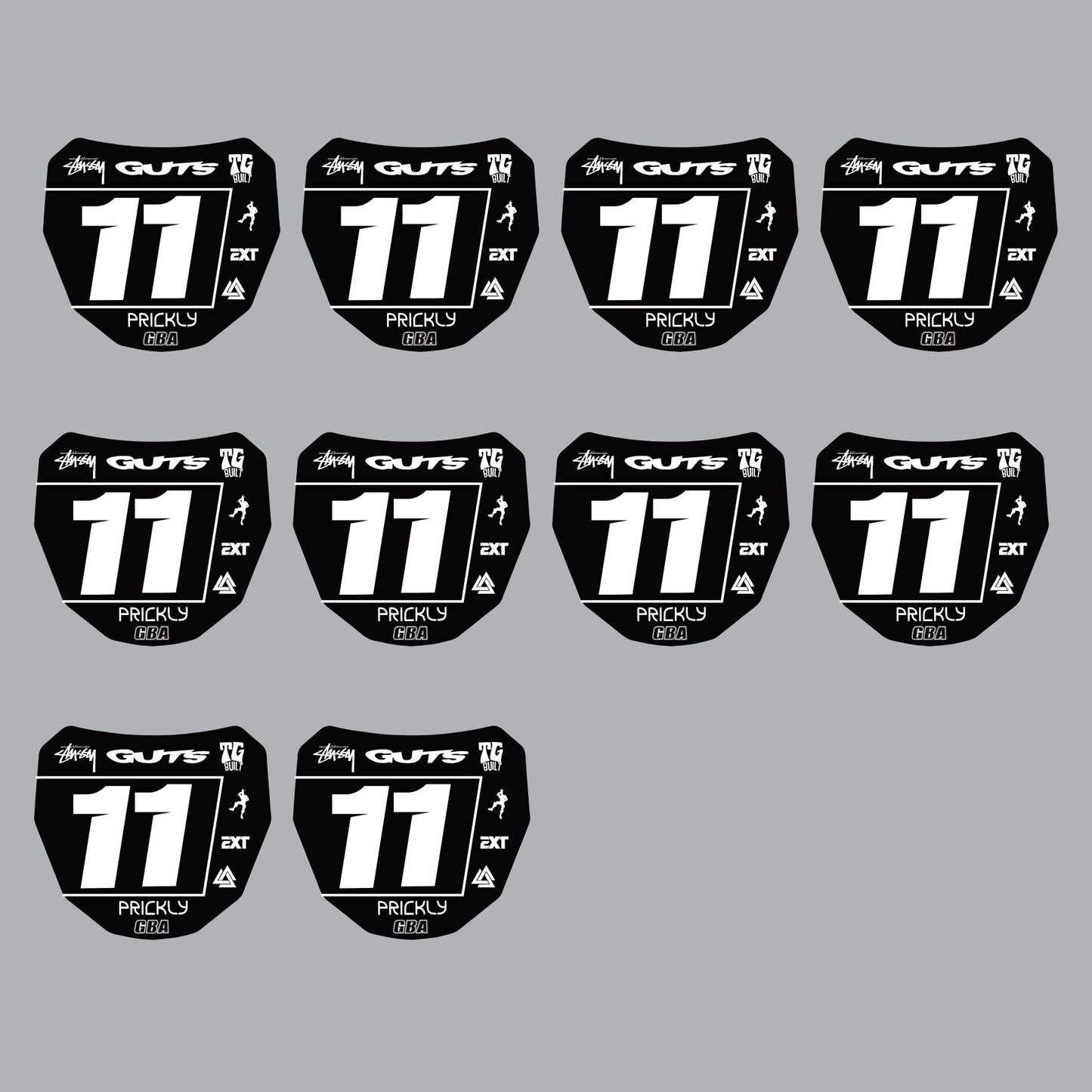 10 x Mini ODI / Surron downhill race plate sticker decal box outline