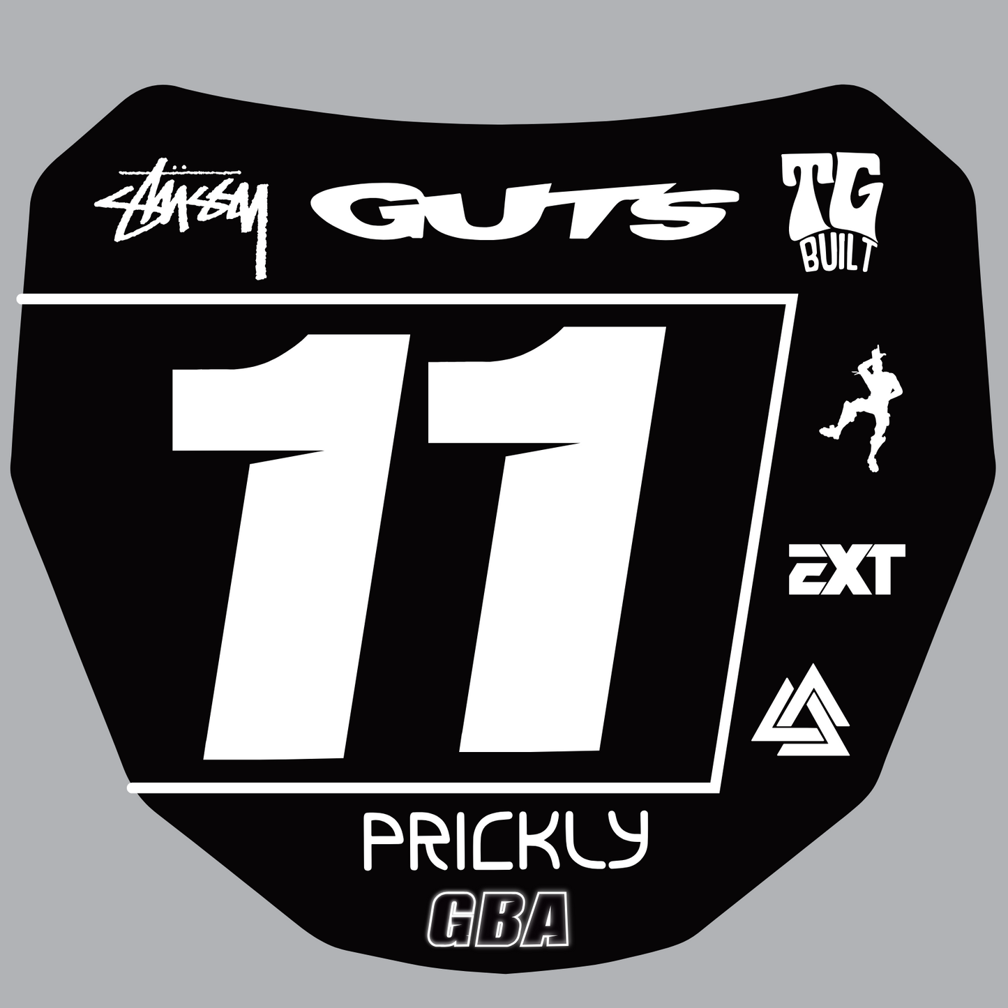 ODI / Surron downhill race plate sticker decal box outline