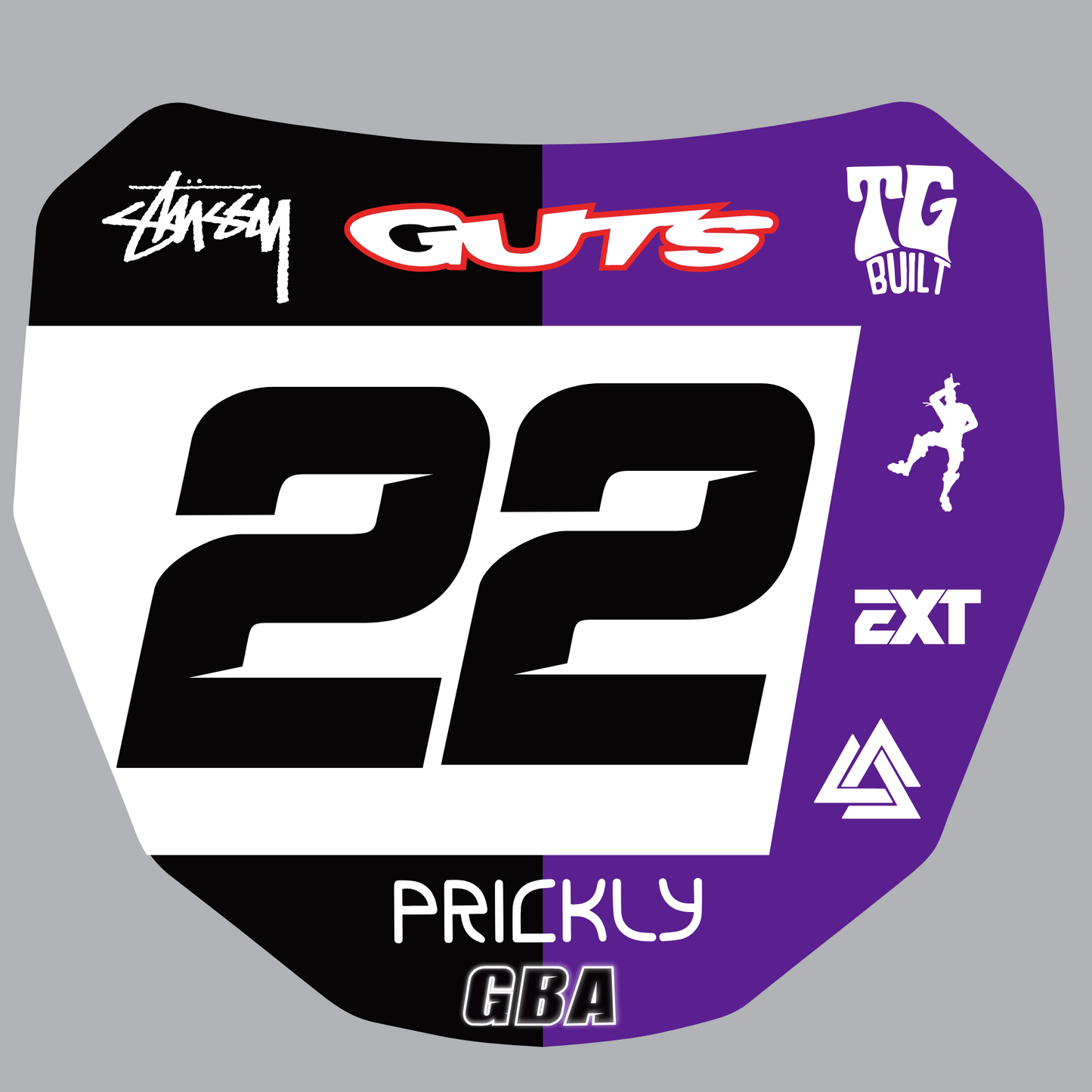 ODI / Surron downhill race plate sticker decal half colour box